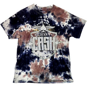 Johnny Cash T-Shirt Tie Dye Graphic Tee Man In Black Logo Music Shirt Large